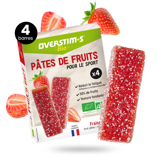 PATE DE FRUIT BIO OVERSTIM.S X4 (FRAISE)