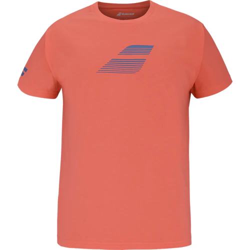 T Shirt Babolat Excercice Big Flag Tee 2025 Orange (L, Blanc)