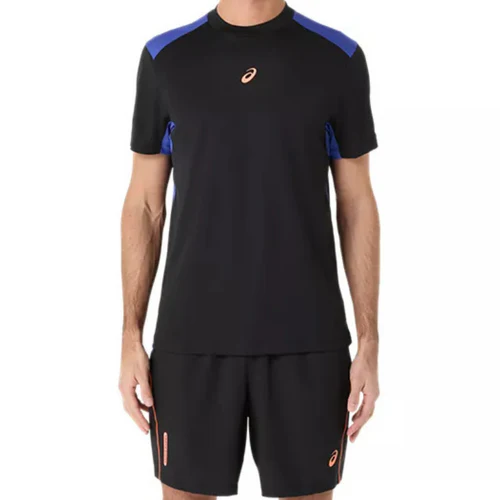 T Shirt Asics Court Noir/Orange (M)